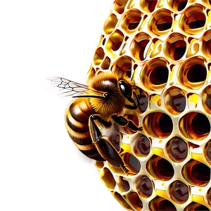 Bee On Honeycomb PNG Gtn