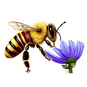 Bee With Flower Png 05232024 PNG image