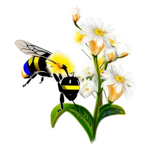 Bee With Flower Png Uji3 PNG image