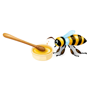 Bee With Honey Dipper Png 05232024 PNG image