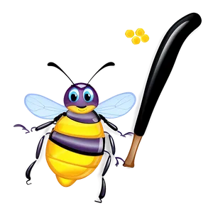 Bee With Honey Dipper Png 17 PNG image