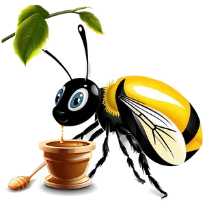 Bee With Honey Pot Png 05232024 PNG image