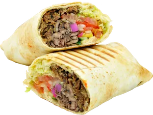 Beef Shawarma Wrap Delicious PNG image