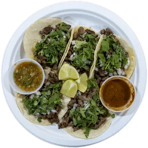 Beef Tacos With Salsaand Lime PNG