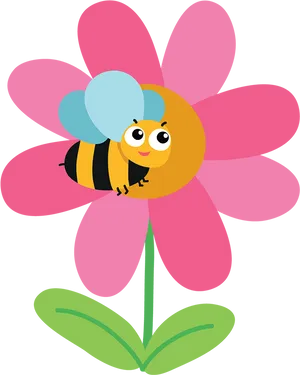 Beeon Pink Flower Graphic PNG image