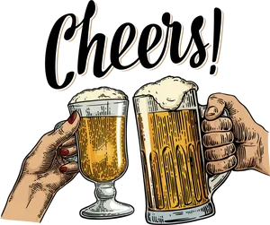 Beer Cheers Toast Illustration PNG image
