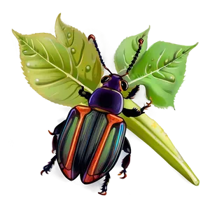 Beetle In Habitat Illustration PNG 39