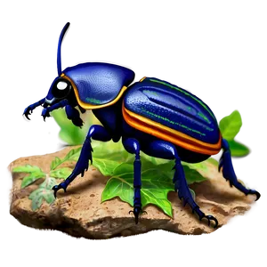 Beetle In Habitat Illustration PNG Lqt56