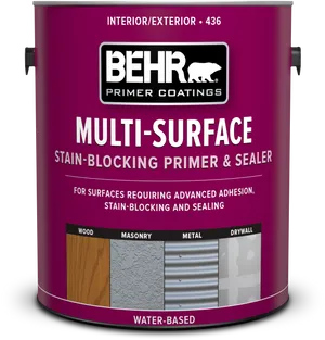 Behr Multi Surface Stain Blocking Primer Sealer Can PNG