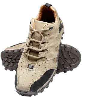 Beige Black Mens Hiking Shoes PNG image