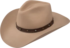 Beige Cowboy Hatwith Decorative Band PNG image