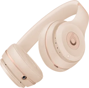 Beige Over Ear Headphones PNG