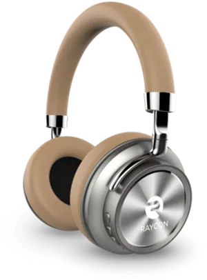 Beige Over Ear Headphones Raycon PNG image
