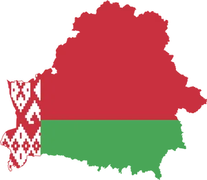 Belarus Map Outlined With Flag Colors PNG image