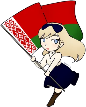 Belarusian Flag Anime Character PNG image