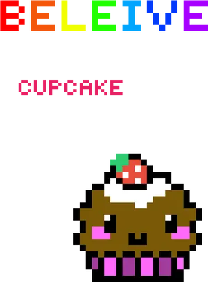 Believe Pixel Cupcake PNG image