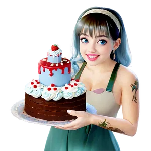 Bella With Cake PNG 06242024
