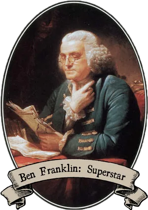 Ben Franklin Superstar Portrait PNG image
