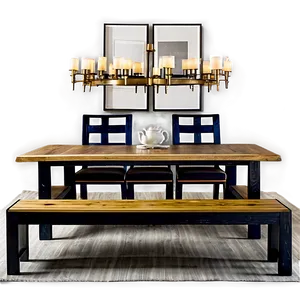 Bench Style Dining Table PNG Yst22 PNG