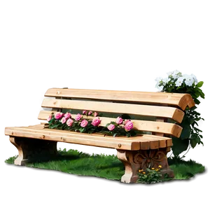 Bench With Flowers PNG 05232024 PNG