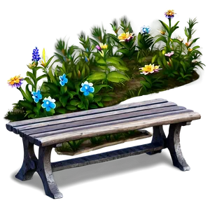 Bench With Flowers Png Ltq PNG image