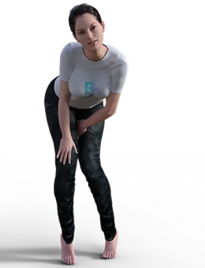 Bending Woman3 D Render