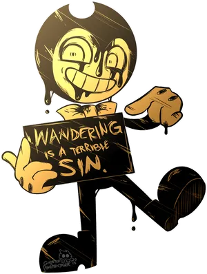 Bendy Cartoon Sin Warning PNG image