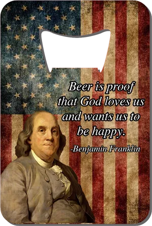 Benjamin Franklin Beer Happiness Quote PNG image