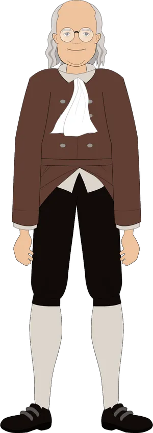 Benjamin Franklin Cartoon Character PNG image