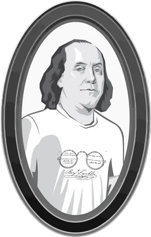 Benjamin Franklin Portrait Illustration PNG image