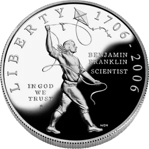 Benjamin Franklin Scientist Commemorative Coin2006 PNG image