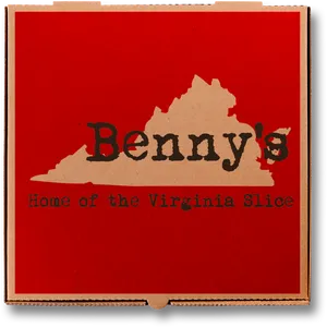 Bennys Virginia Slice Pizza Box PNG image