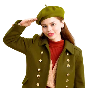 Beret And Coat Ensemble PNG Tml