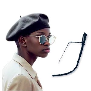 Beret And Glasses Look PNG 06122024