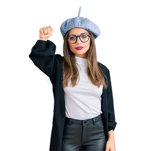 Beret And Glasses Look PNG 84 PNG