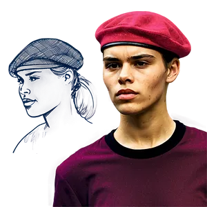 Beret Fashion Sketch PNG Epl39 PNG