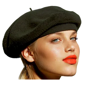 Beret On Model PNG 7