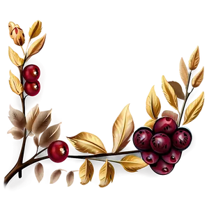Berries And Nuts Thanksgiving Border PNG 06202024 PNG