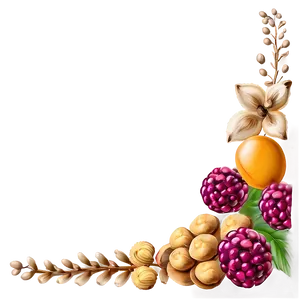 Berries And Nuts Thanksgiving Border PNG 06202024 PNG
