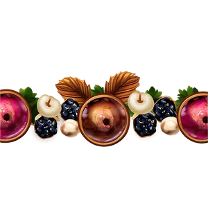 Berries And Nuts Thanksgiving Border PNG 11 PNG