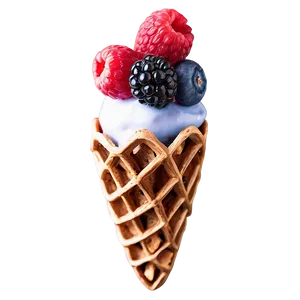 Berries In Waffle Cone PNG 06122024