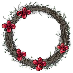 Berry And Twig Wreath PNG 50