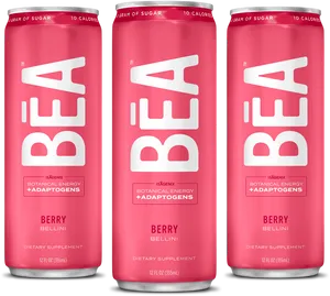 Berry Bellini Energy Drink Cans PNG image