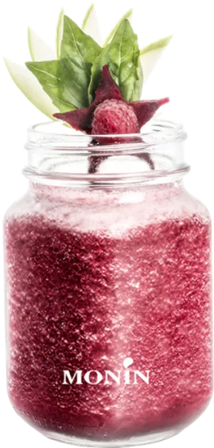 Berry Smoothiein Mason Jar PNG image