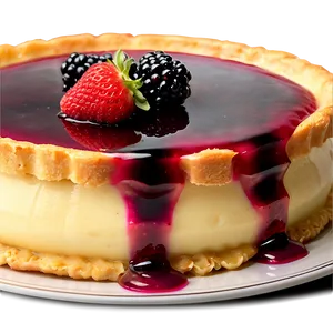 Berry-topped Flan Dessert PNG 85