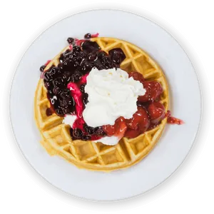 Berry Topped Wafflewith Whipped Cream