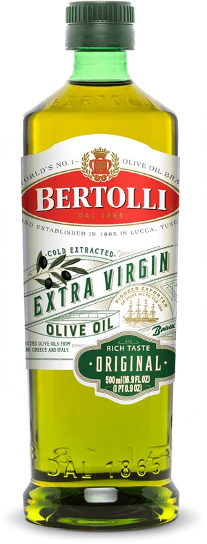 Bertolli Extra Virgin Olive Oil Bottle PNG image