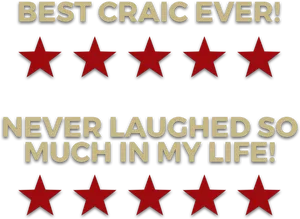 Best Craic Ever Five Star Review PNG image