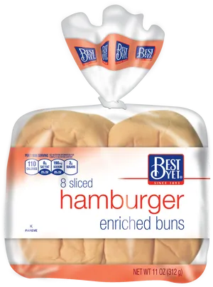 Best Yet Hamburger Enriched Buns Package PNG image