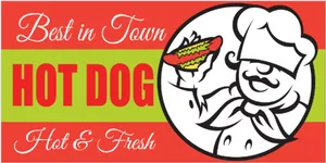 Bestin Town Hot Dog Signage PNG image